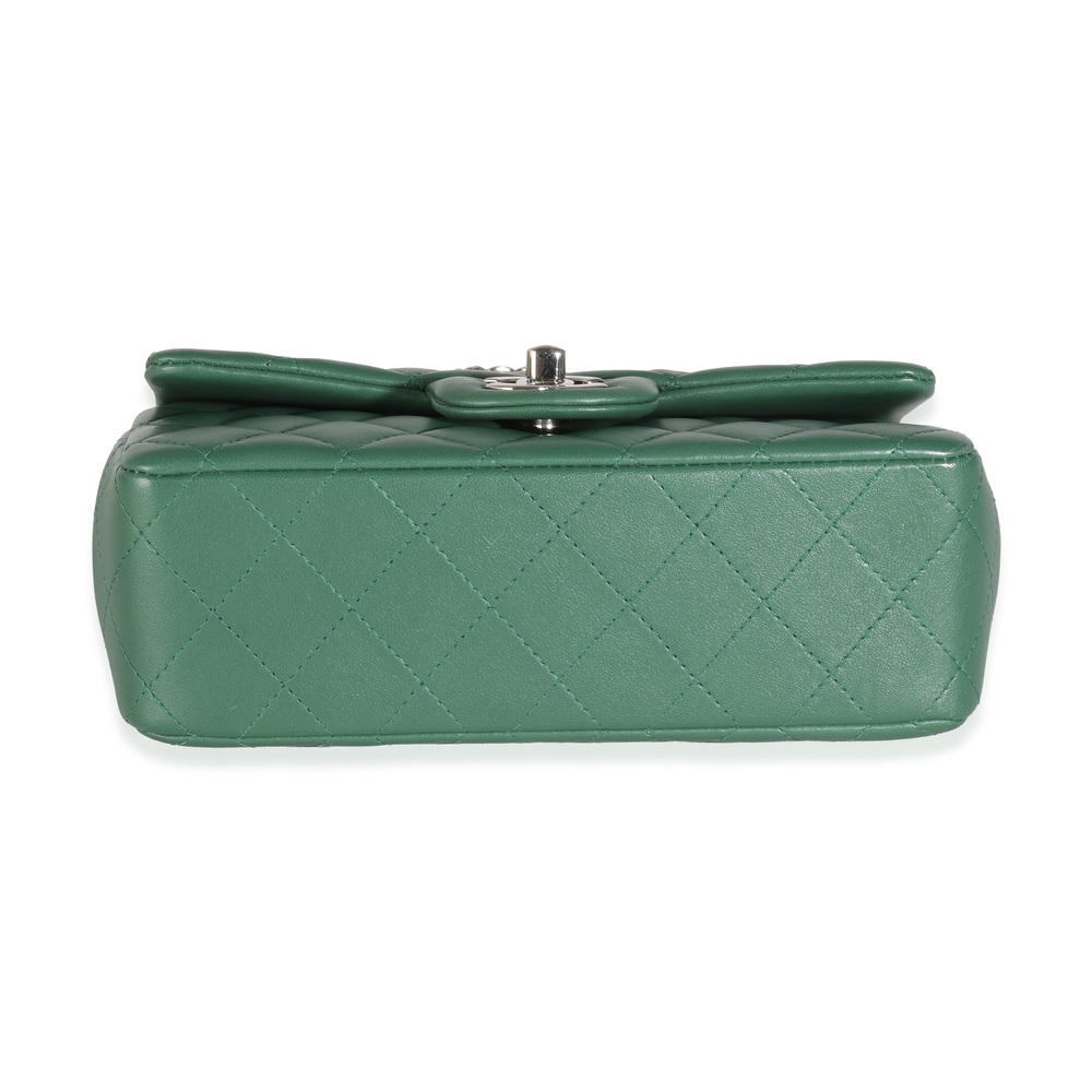 Chanel 19B Dark Green Quilted Lambskin Mini Rectangular Flap Bag - Picture 5 of 8